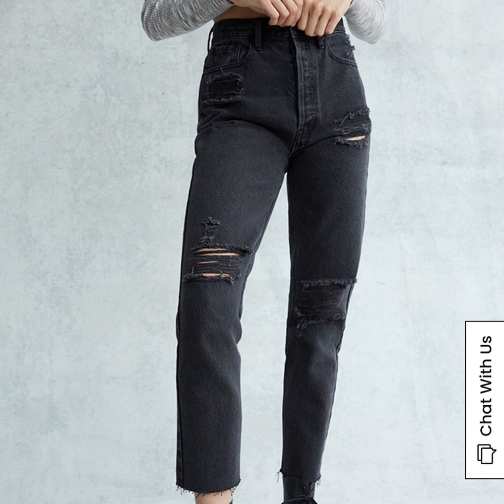 PacSun Eco Black Distressed Ultra High Waisted Slim Fit Jeans